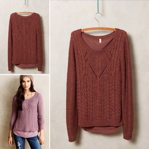 Moth Cabled Ella Sweater by Anthropologie
